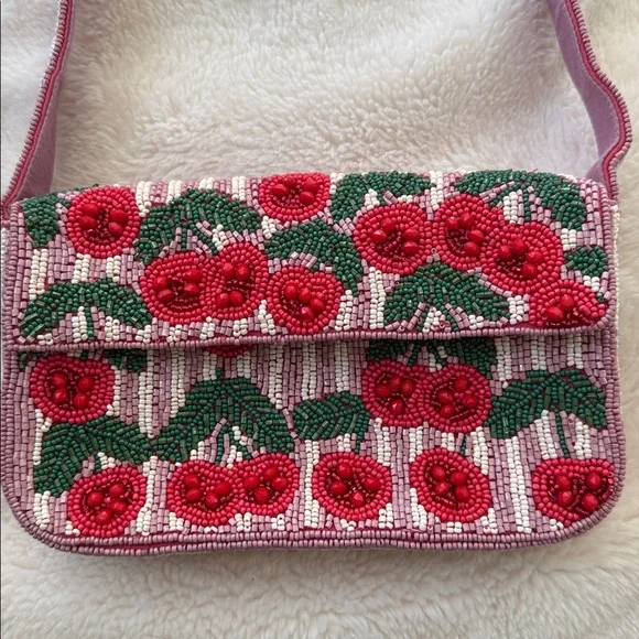 ANTHROPOLOGIE THE FIONA CHERRY BEADED PURSE - Picture 2 of 6